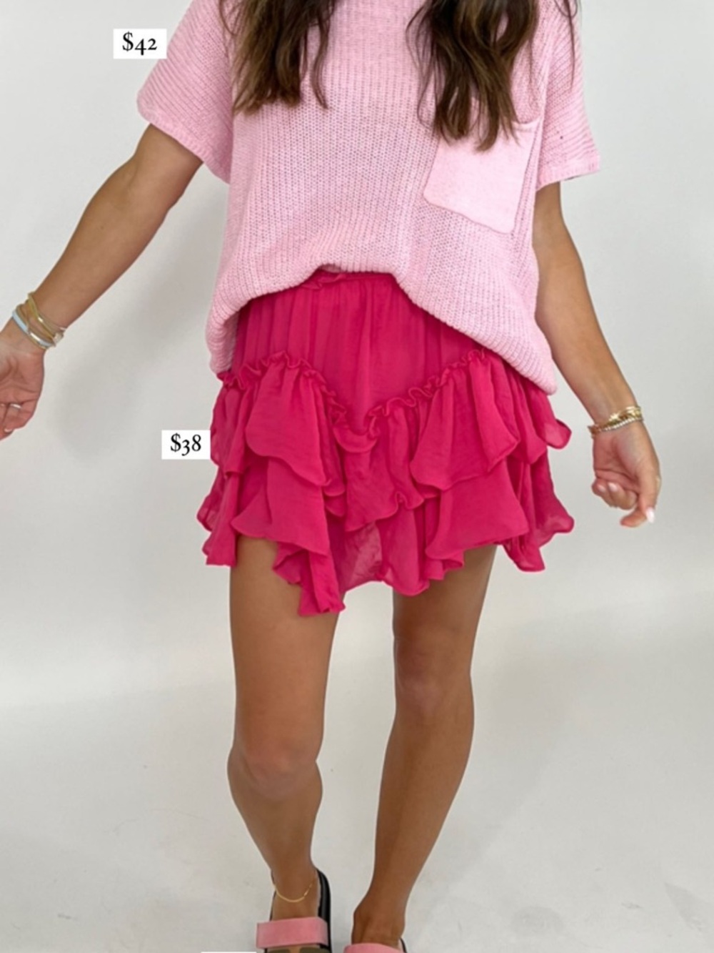 Shop Talulah Fuchsia Tiered Ruffle Skort